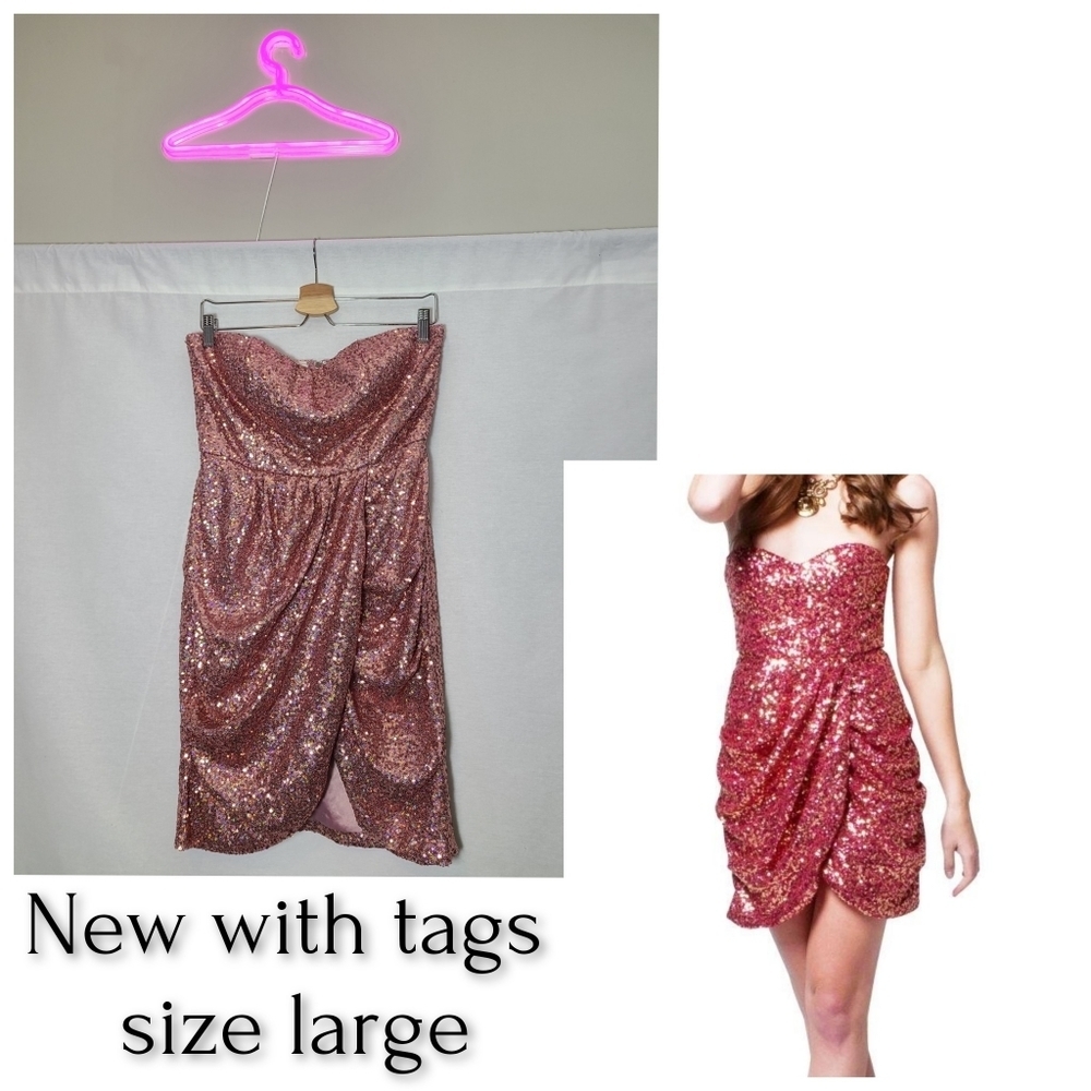 Brand new Hello gorgeous Minuet Sequin dress- Size large Pettite